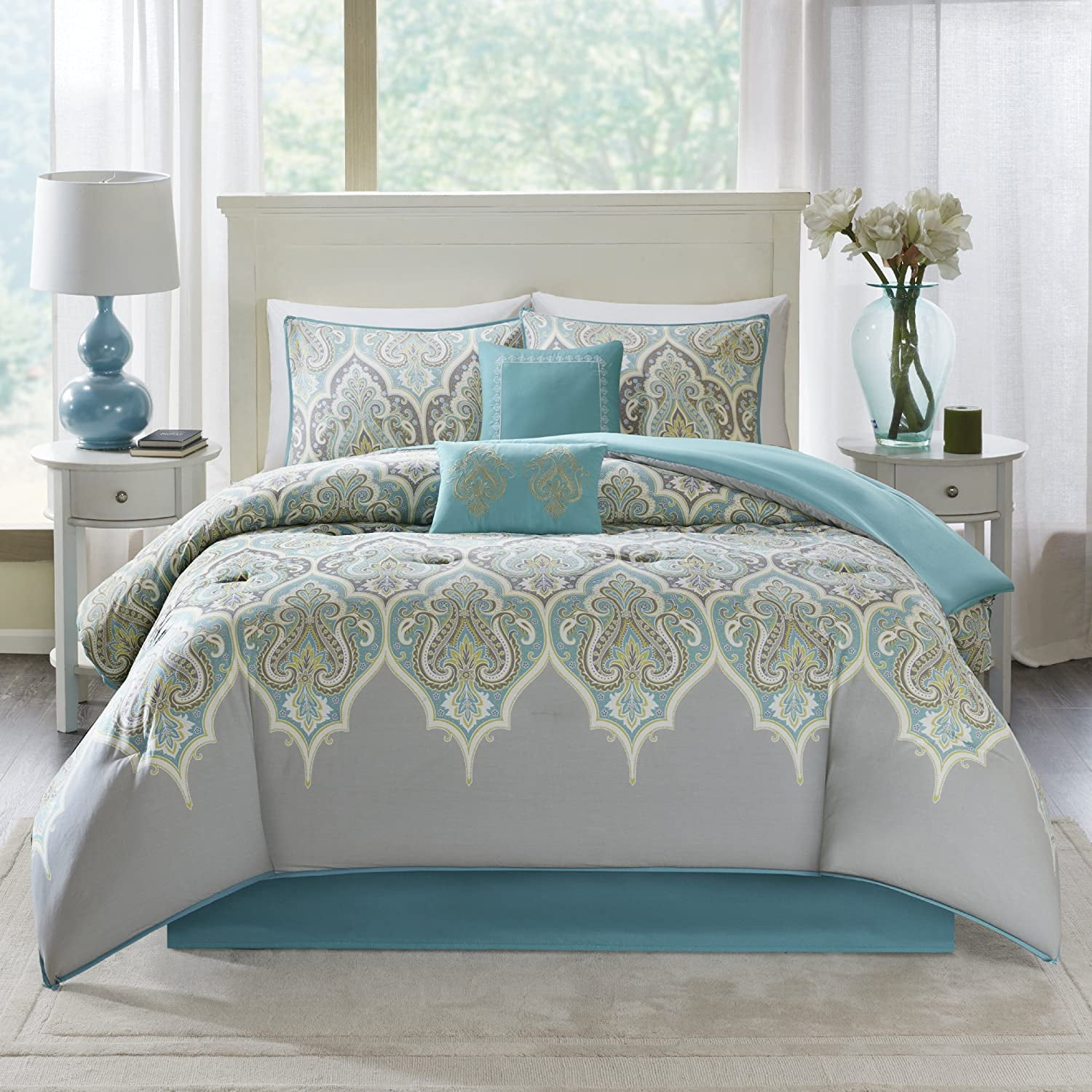 Comfort Spaces Cozy Comforter SetModern Classic Design All Season Down Alternative Bedding
