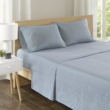 Comfort Spaces Diamond 100% Cotton Printed Sheet Set, Full, Blue