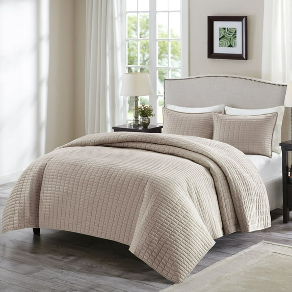 Comfort Spaces Kienna Quilt Mini Set, Twin/Twin XL, Taupe