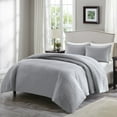 thumbnail image 1 of Comfort Spaces Kienna Solid Microfiber Reversible Quilt Set, King, Gray, 3 Piece, 1 of 2
