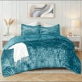 thumbnail image 1 of Regency Heights King Cozy Velvet Comforter Sets, Luxury 3-Piece All Season Down Alternative Bedding Set, Teal Comforter Bed Set with Pillow Shams, 1 of 7