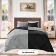 thumbnail image 1 of Comfort Spaces King Size Comforter Sets, 3-Piece Reversible Bedding Set, Comforter Bed Set, Black/Grey, 1 of 8