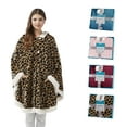 Comfort Spaces Leopard Soft Warm Sherpa Wearable Angel Plush Hooded