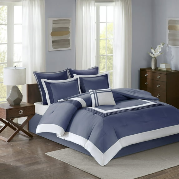 Comfort Spaces Malcom King 7pc Comforter Set - Navy