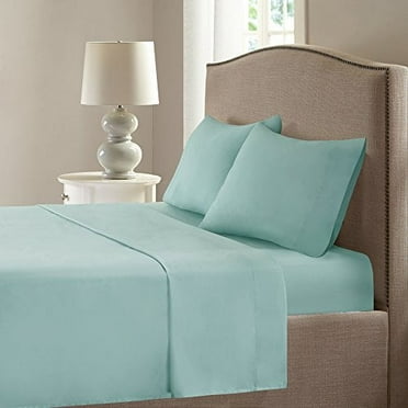 Comfort Spaces Microfiber Coolmax Solid Sheet Set, Full, Aqua