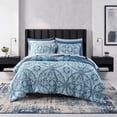 thumbnail image 1 of Regency Heights Queen Size Comforter Sets, 9-Piece Bed in a Bag Queen, Blue Bedding Comforter Set with Comforter, Flat Sheet, Fitted Sheet with Side Pockets, 1 of 8