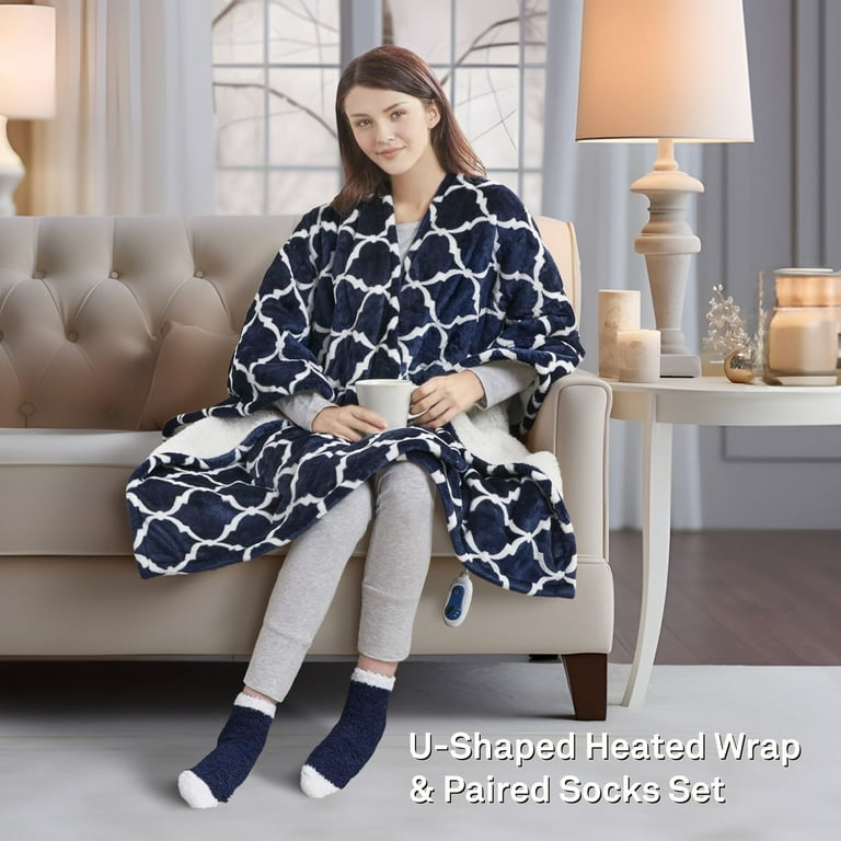 Comfort Spaces Ultra Sherpa Heated Throw Buy The Night Lark Cosy