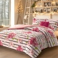 Comfort Spaces Spring 3Piece Twin/Twin XL Comforter Set Microfiber Pink Floral Striped Floral
