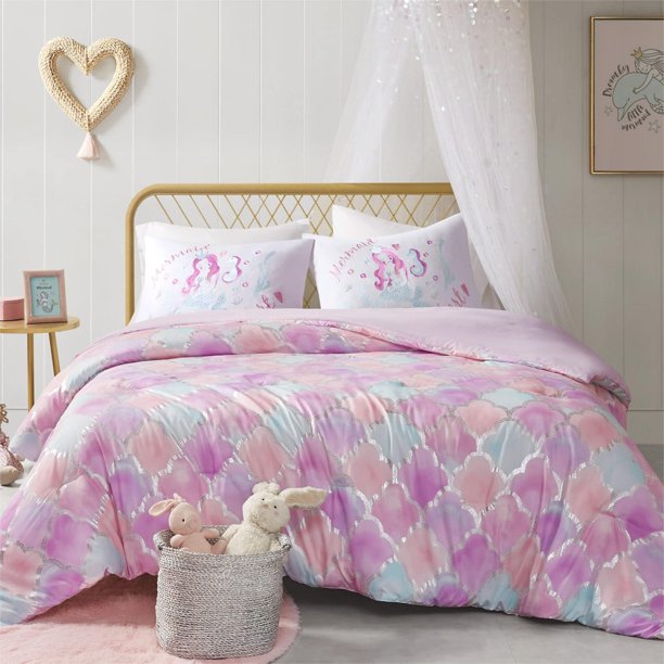 Comfort Spaces Twin/Twin XL Comforter Set for Girl Bedroom Metallic
