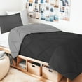 thumbnail image 1 of Comfort Spaces Twin/Twin XL Comforter Sets, 2-Piece Reversible Bedding Set, Comforter Bed Set for Dorm College, Black/Grey, 1 of 10