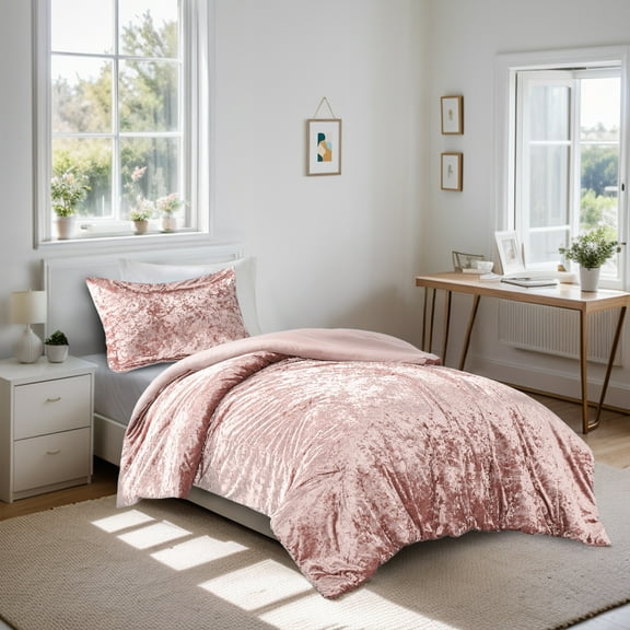 Regency Heights Twin/Twin XL Velvet Comforter Set, Luxury 2-Piece All-Season Bedding, Bed Set with Shams