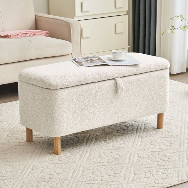 Comfort Stretch 39.3" Length Storage Ottoman Bench for Living Room