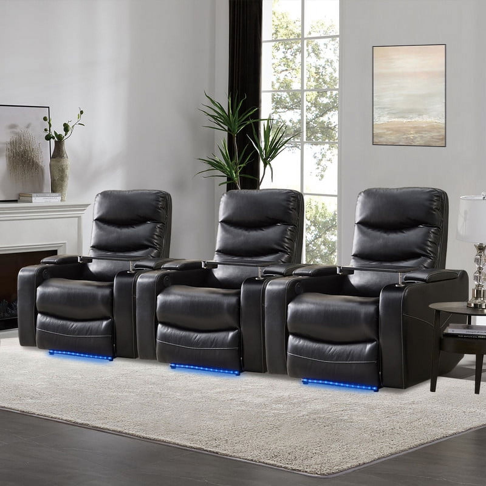 Comfort Stretch Power Recliner Chair for Adults,3PCS Electric Black