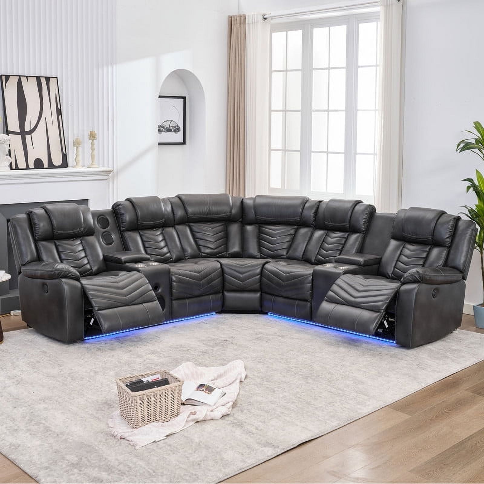 Faux leather reclining sofa set discount