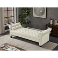 thumbnail image 1 of Comfort  Style with Modern Rolled Arm Rectangular Large Sofa Stool in Ivory, 1 of 8