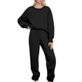 thumbnail image 1 of Comfort Sweat Set 2piece Set Outfit for Women Sweatshirts Straight Leg Pants Sweatsuits, 1 of 6
