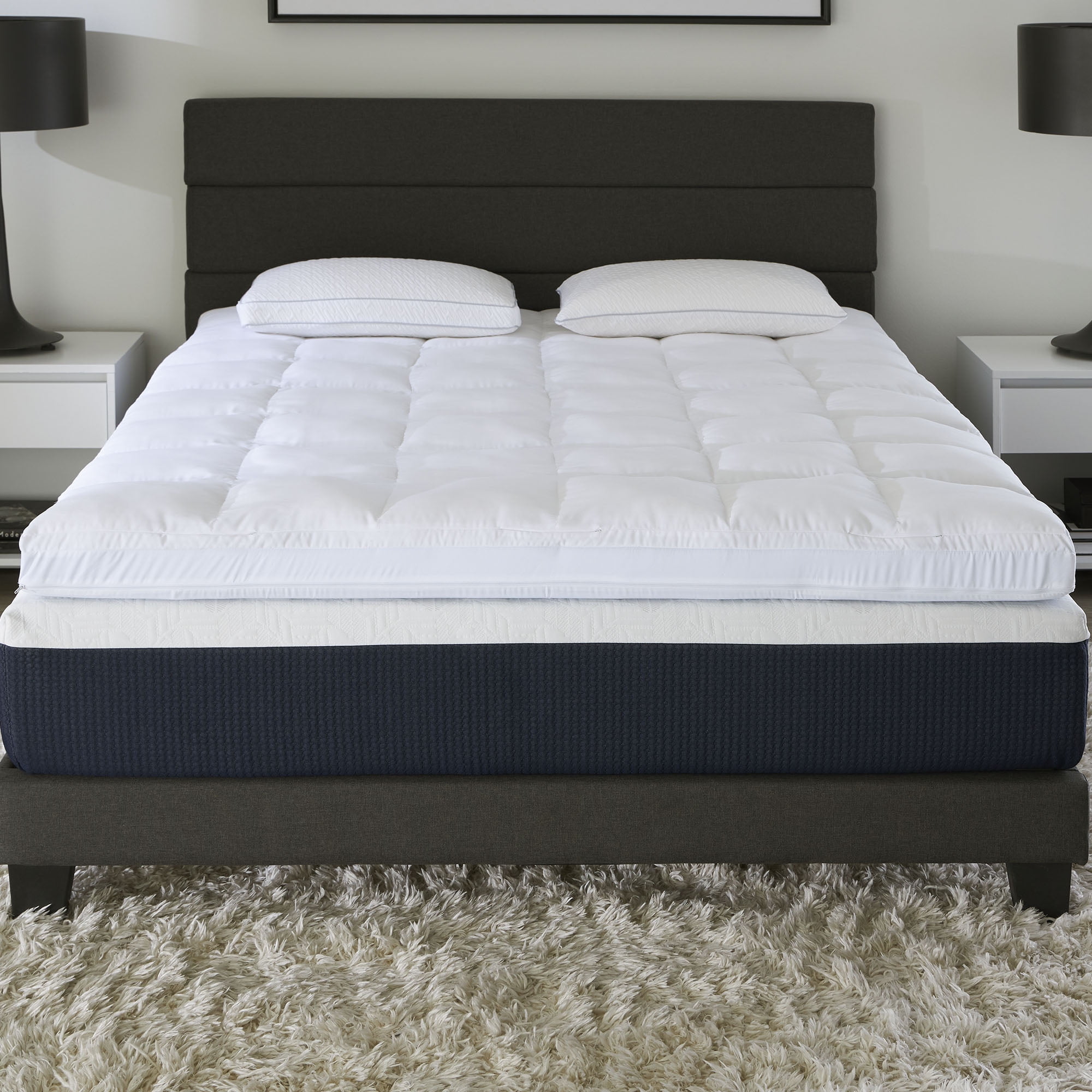 Comfort Tech 3” Foam + Fiber Mattress Topper Featuring Serene Foam, Queen