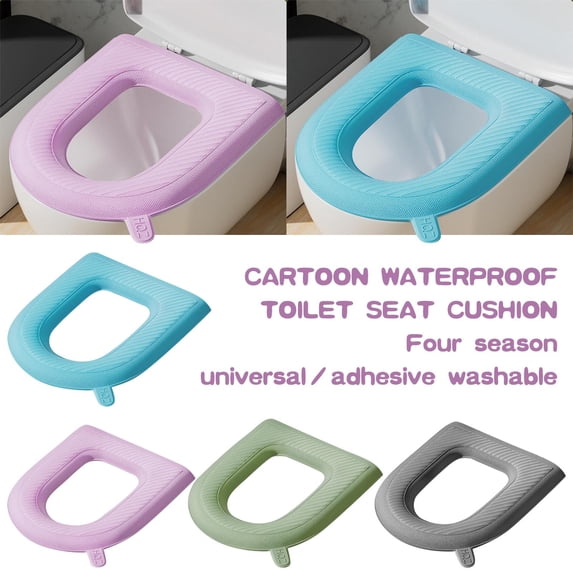 Comfort Toilet Seat Cushion,Waterproof Eva Foam Bathroom Seat Cover with Non-Slip Suction Cups,Reusable Portable Soft Toilet Pad for Home Travel,Washable Toilet Seat Protector (Gray)