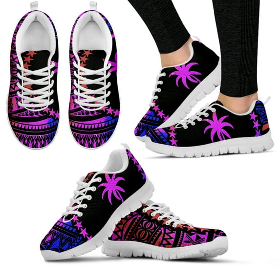 Comfort Warm Sneaker Autumn Micronesian Reggae Gradient Color Printed Flat Shoes for Women Casual Lace up