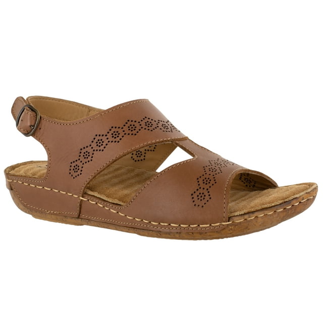 Comfort Wave by Easy Street Sloane Leather Sandals (Women)