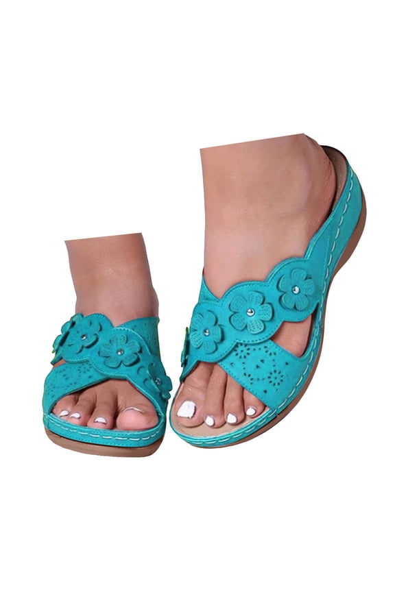 Women's Breathable Platform Sandals Wedge Cross Strap Arch Support Indoor