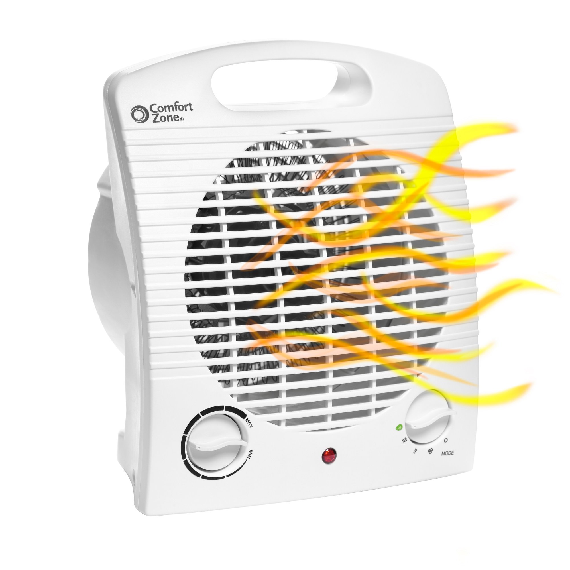 Comfort Zone 1,500-Watt Fan-Forced Electric Portable Heater with Adjustable  Thermostat, Built-in Overheat Sensor, Safety Tip-Over Switch, and Heat  Resistant Housing, White - Walmart.com