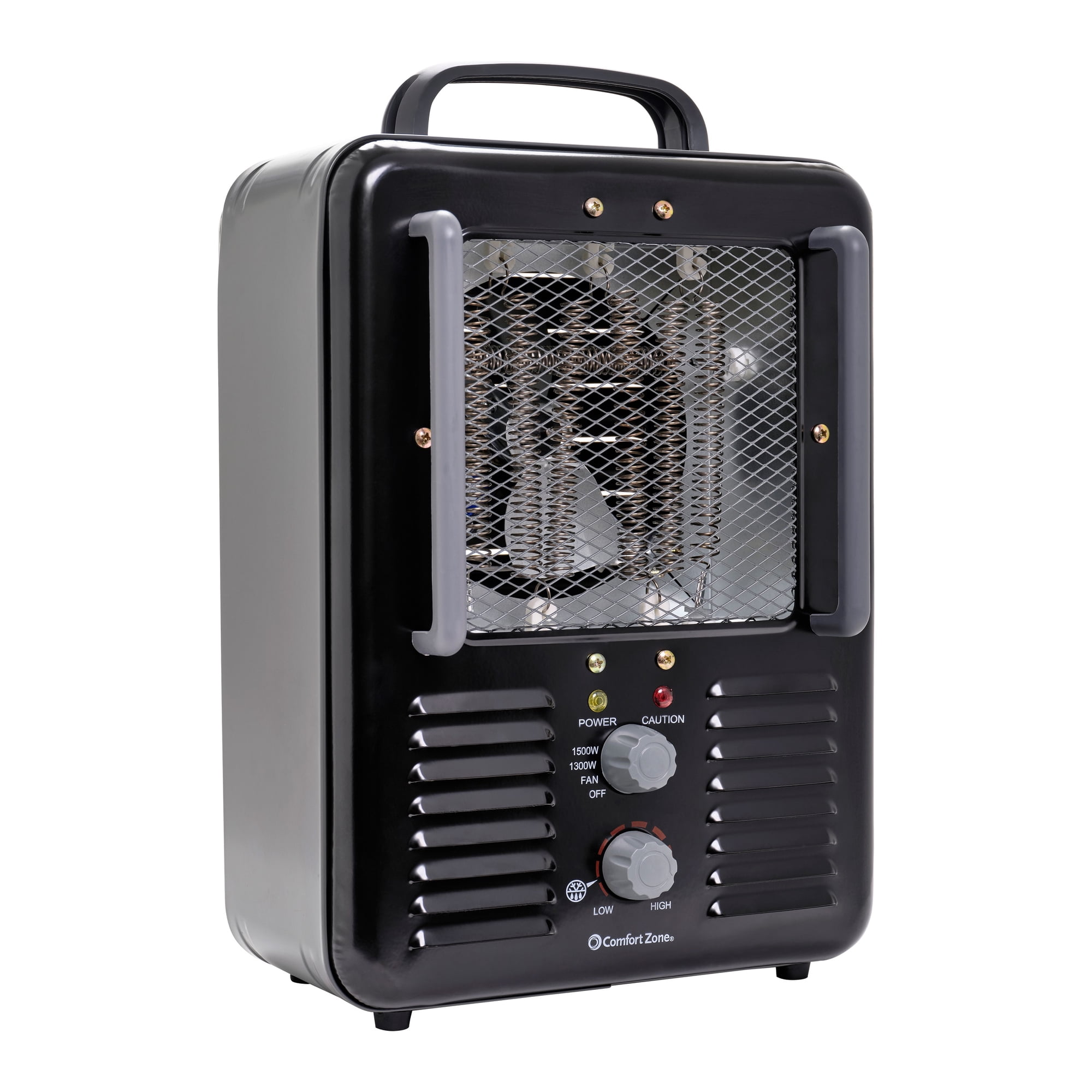 Comfort Zone 1,500-Watt Milkhouse Style Electric Portable Utility Heater  with Adjustable Thermostat, Overheat Protection, and Safety Tip-Over  Switch, Black - Walmart.com