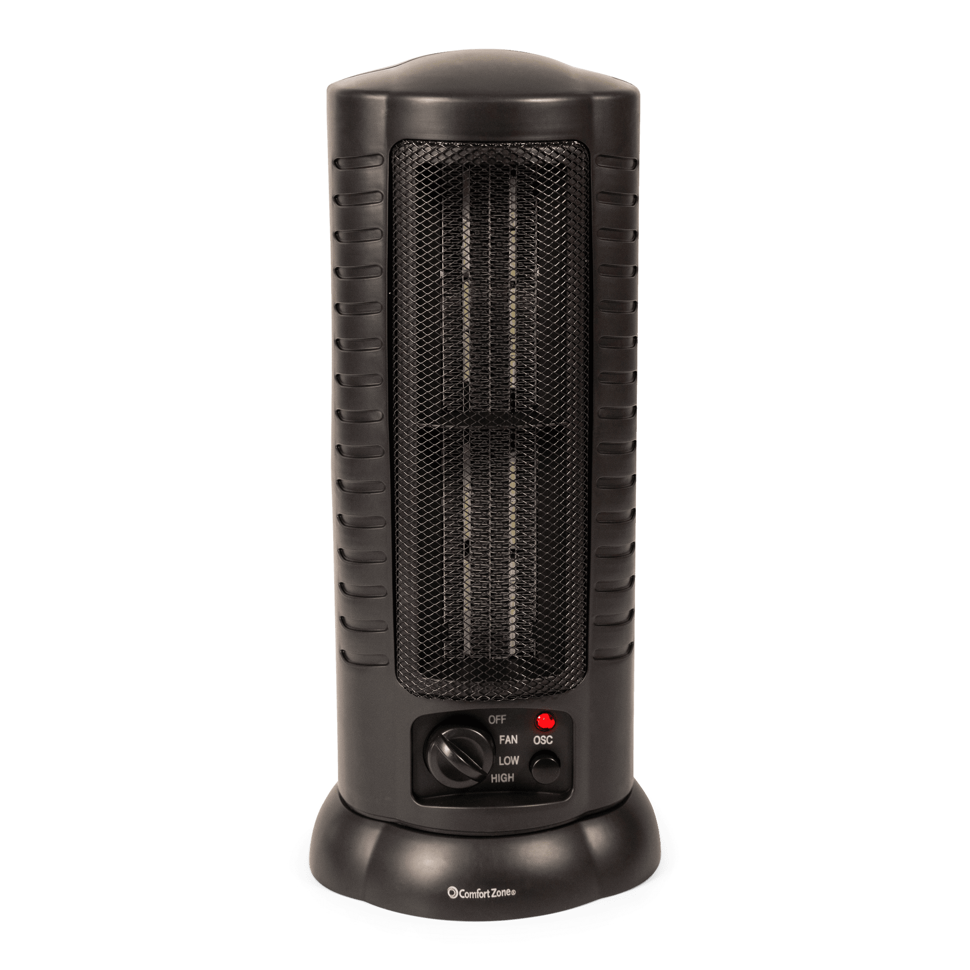 Comfort Zone 1,500-Watt Oscillating Ceramic Tower Heater with Safety  Features, Black - Walmart.com
