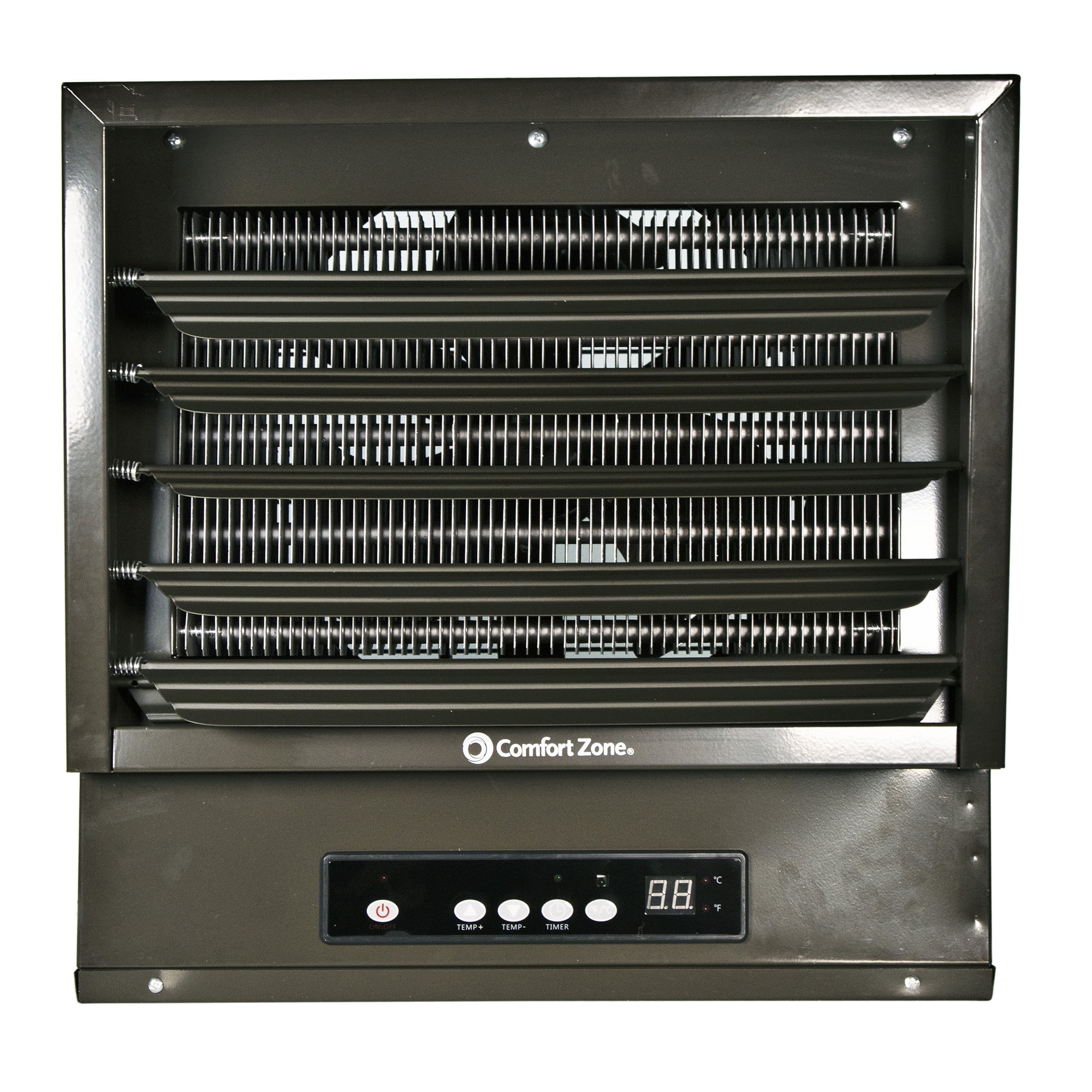 Comfort Zone 10,000-Watt, 240v Hard-Wired Digital Fan-Forced Ceiling Mount  Heater with Full-Function Remote, Overheat Protection, Digital Thermostat,  and 12-Hour Timer, Grey - Walmart.com