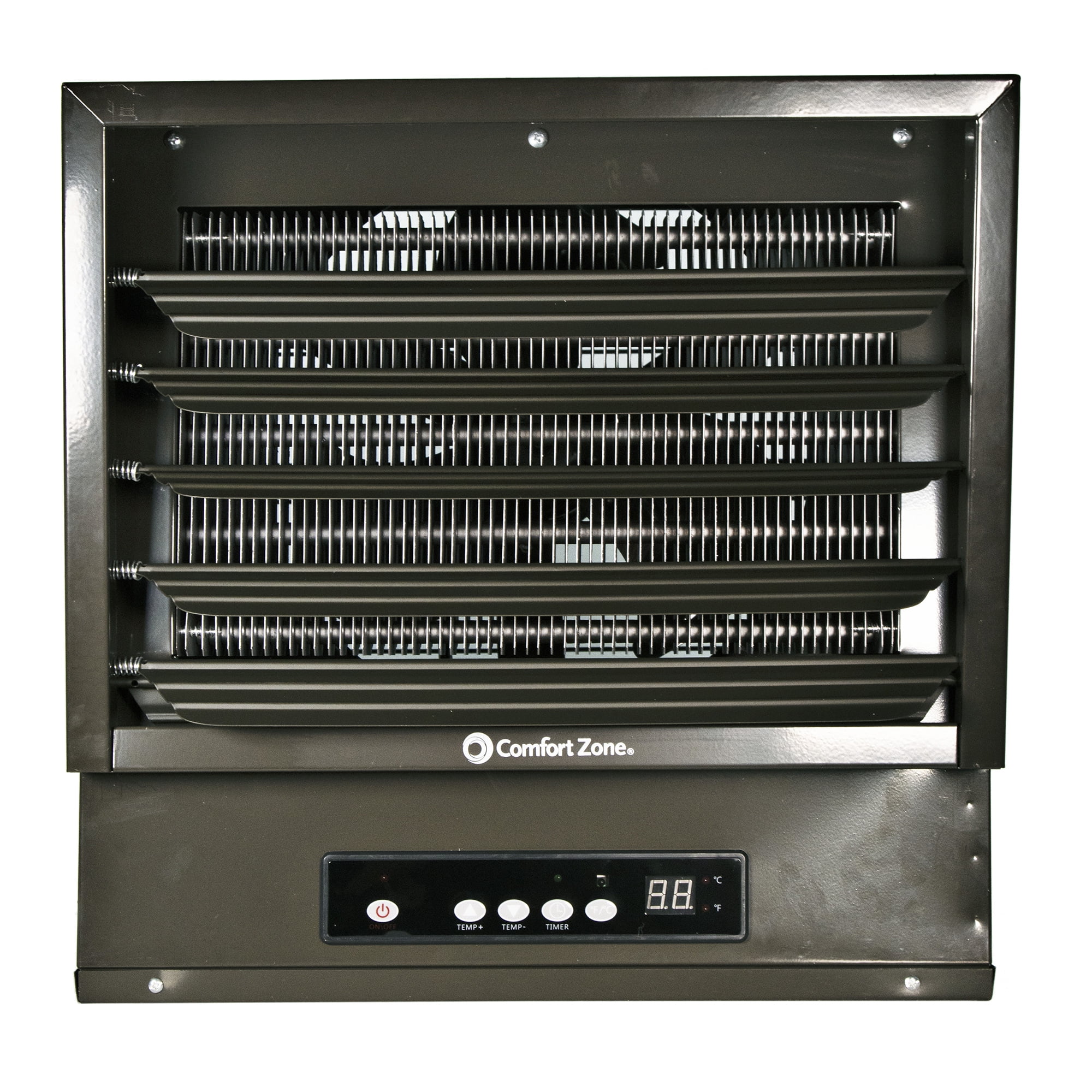 Comfort Zone 10,000-Watt, 240v Hard-Wired Digital Fan-Forced Ceiling Mount  Heater with Full-Function Remote, Overheat Protection, Digital Thermostat,  and 12-Hour Timer, Grey - Walmart.com