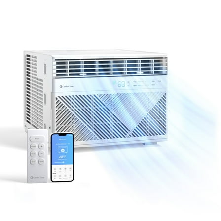Comfort Zone 12,000 BTU Window Mounted Air Conditioner with Remote Control, Wi-Fi