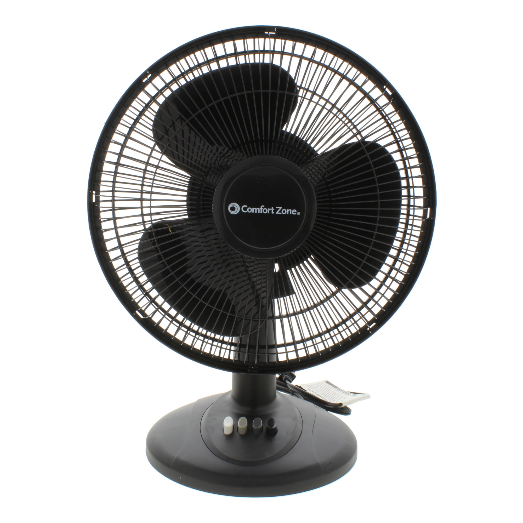 Comfort Zone 12 3 Speed Oscillating Table Fan with Adjustable Tilt