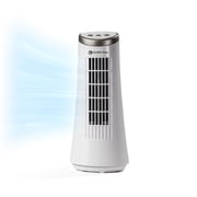 Comfort Zone 12 in. Oscillating Desktop Tower Fan, Electronic Touch Switches, White