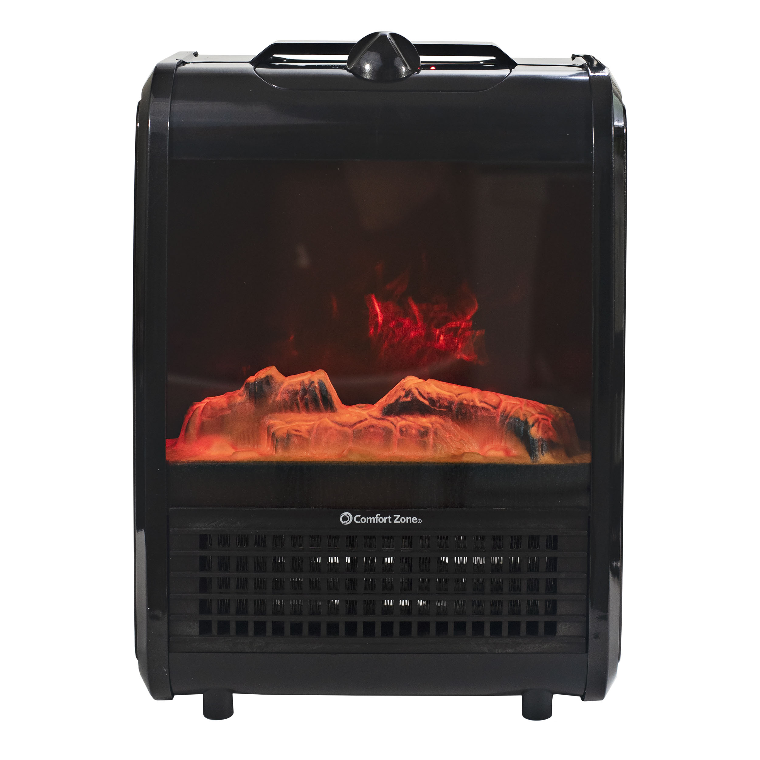 Comfort Zone 1200W Ceramic Electric Fireplace Heater, Black - image 1 of 9
