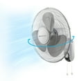 thumbnail image 1 of Comfort Zone 16" 3-Speed Oscillating Wall Mount Fan with Remote Control, Timer and Adjustable Tilt, White, 1 of 6