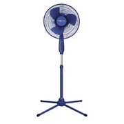 Comfort Zone 16 in. 3-Speed Adjustable-Height Pedestal Fan, Blue