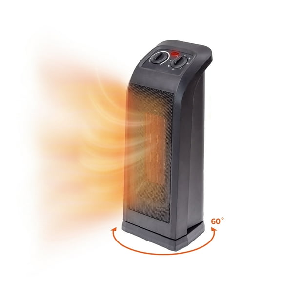 Comfort Zone 18'' Oscillating Tower Space Heater with Thermostat