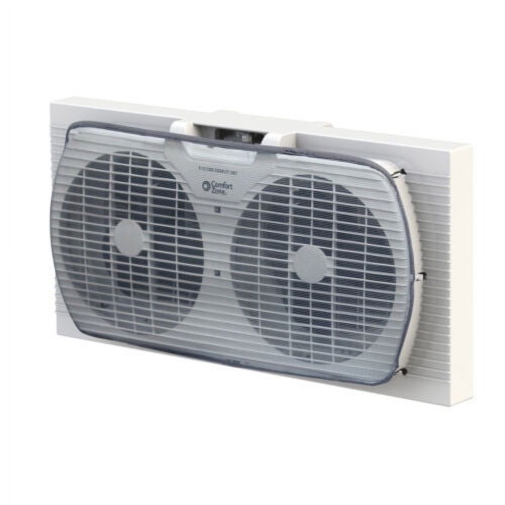 Comfort Zone 2Speed 9" Twin Window Fan With Reversible Airflow Control