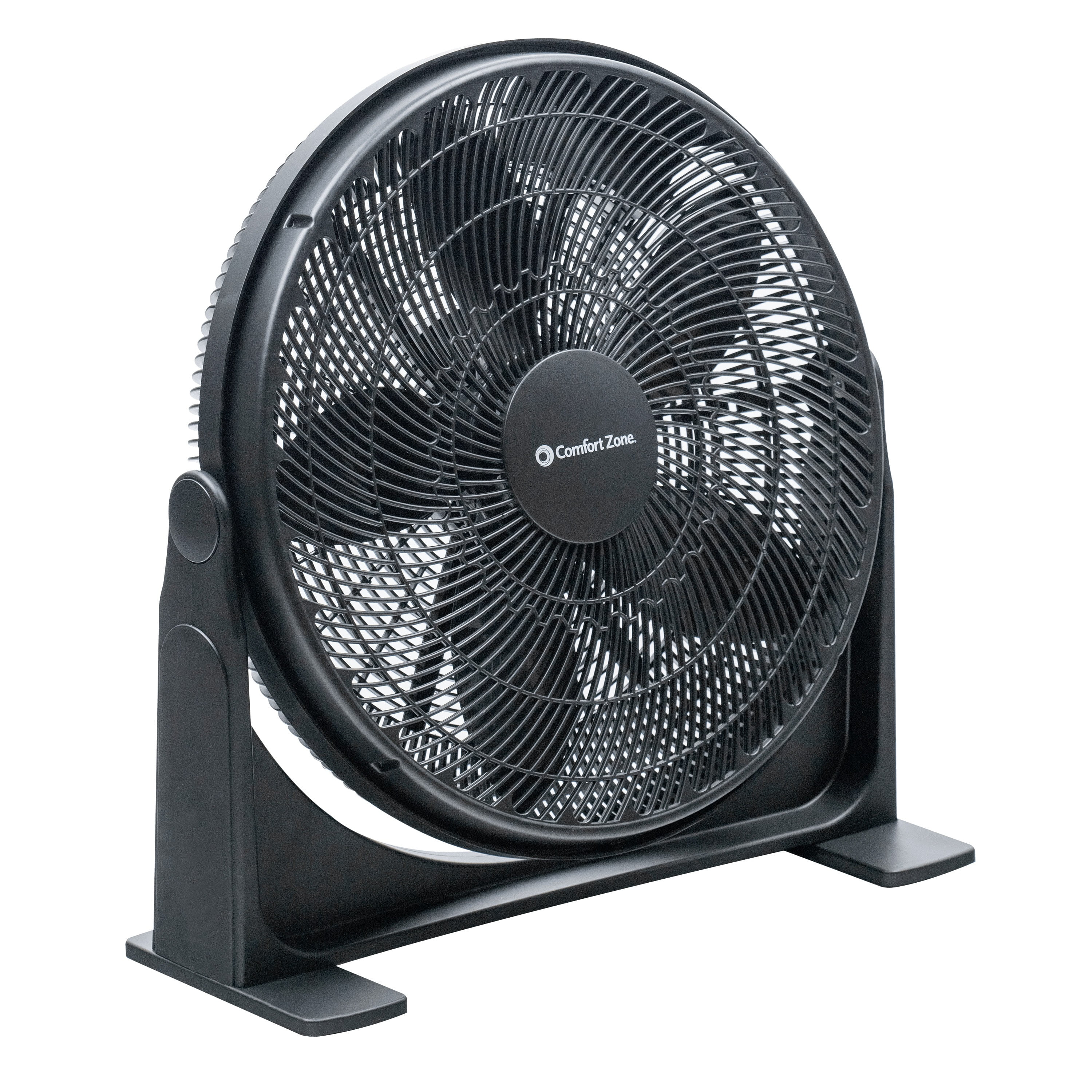 Comfort Zone 20 3-Speed High Velocity Fan with Adjustable Tilt and Sturdy  Base, Black