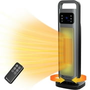Comfort Zone 26" Oscillating Digital Tower Heater with Remote Control, Silver