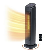 Comfort Zone 30'' Oscillating Tower Heater with Thermostat and Remote