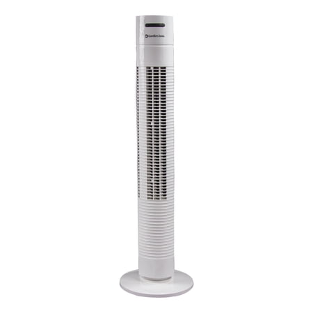 Comfort Zone 31" 3-Speed Oscillating Tower Fan, White