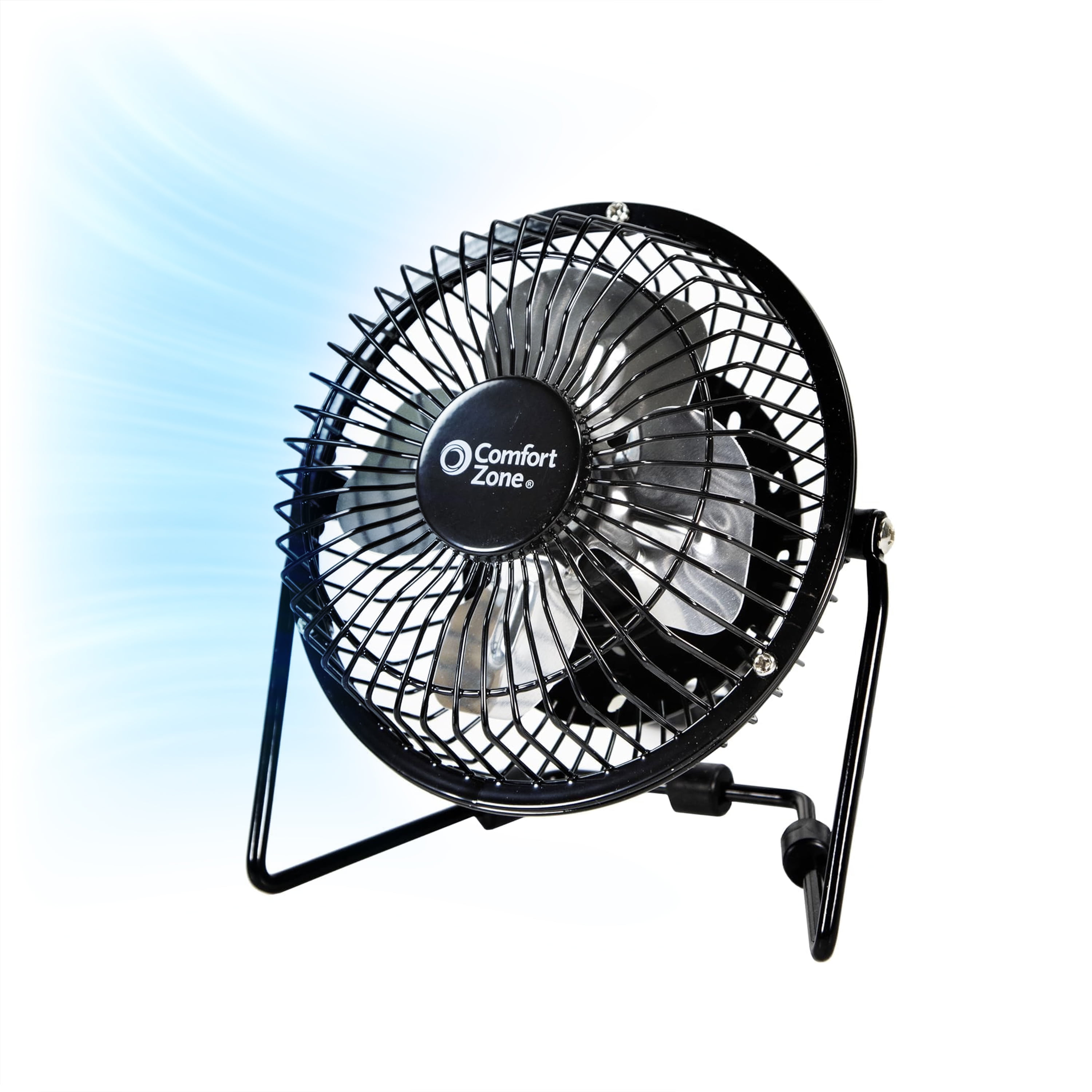 Black 4-Inch Single Speed Metal Desk Fan