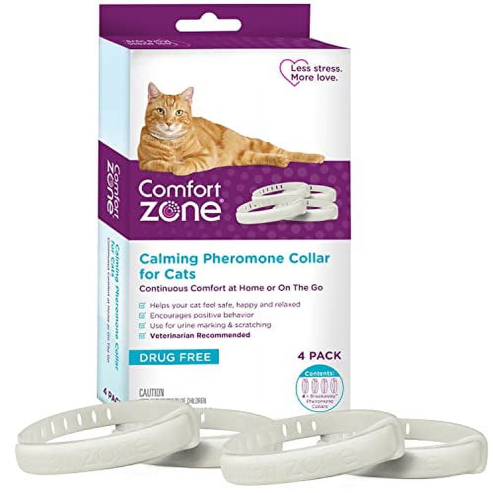 Comfort Zone 4 Pack Cat Calming Pheromone Collar for Cats DeStress