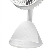 Comfort Zone 4” Rechargeable Fan with Wireless Charger - USB Chargeable Lithium Battery, Adjustable Tilt - Powerful & Portable, Cooling & Charging, White