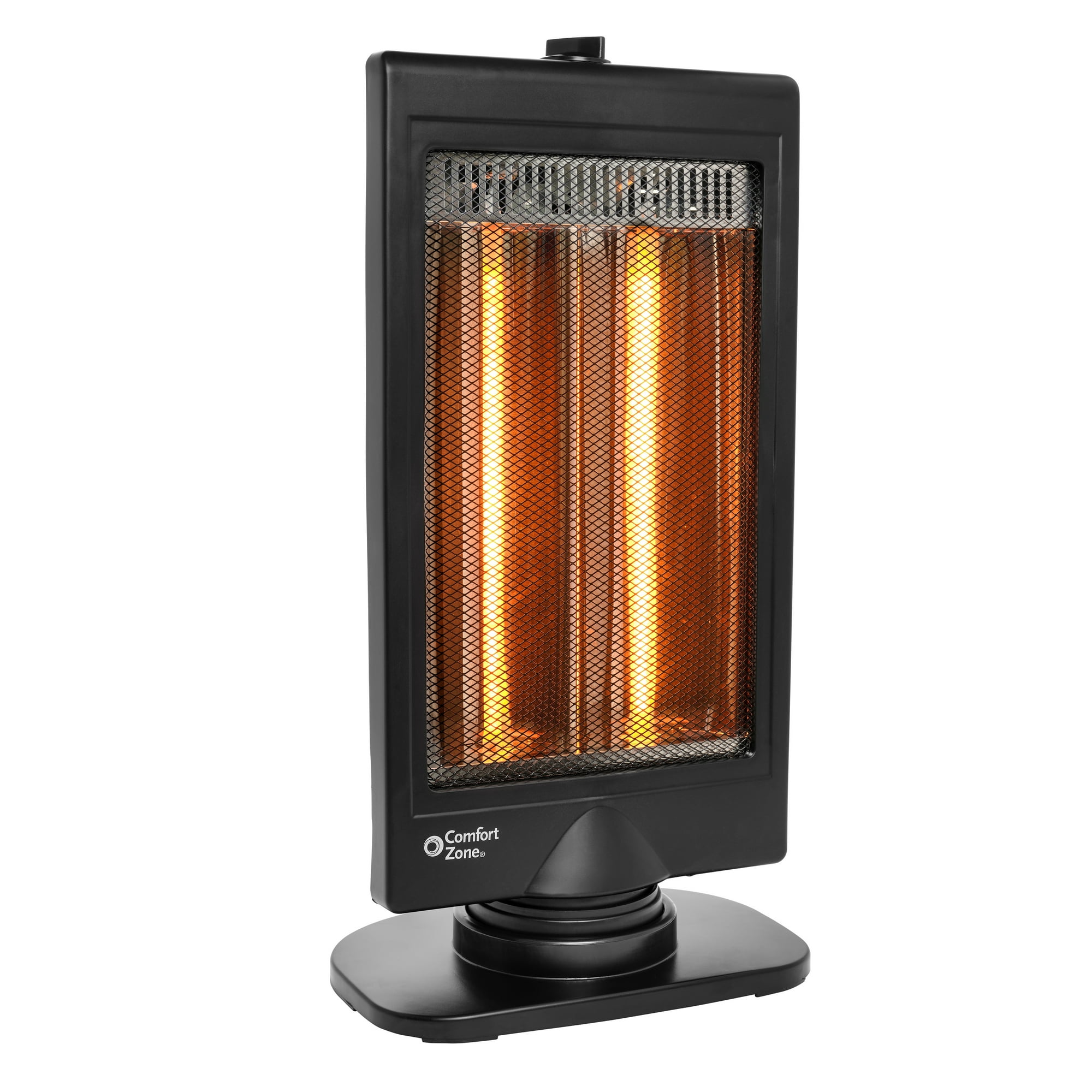 Comfort Zone 400/800-Watt Oscillating Flat Panel Halogen Infrared Portable  Heater, 7-Degree Oscillation, Adjustable Tilt, Overheat Sensor, Safety  Tip-Over Switch, u0026 Stay-Cool Housing, Black - Walmart.com