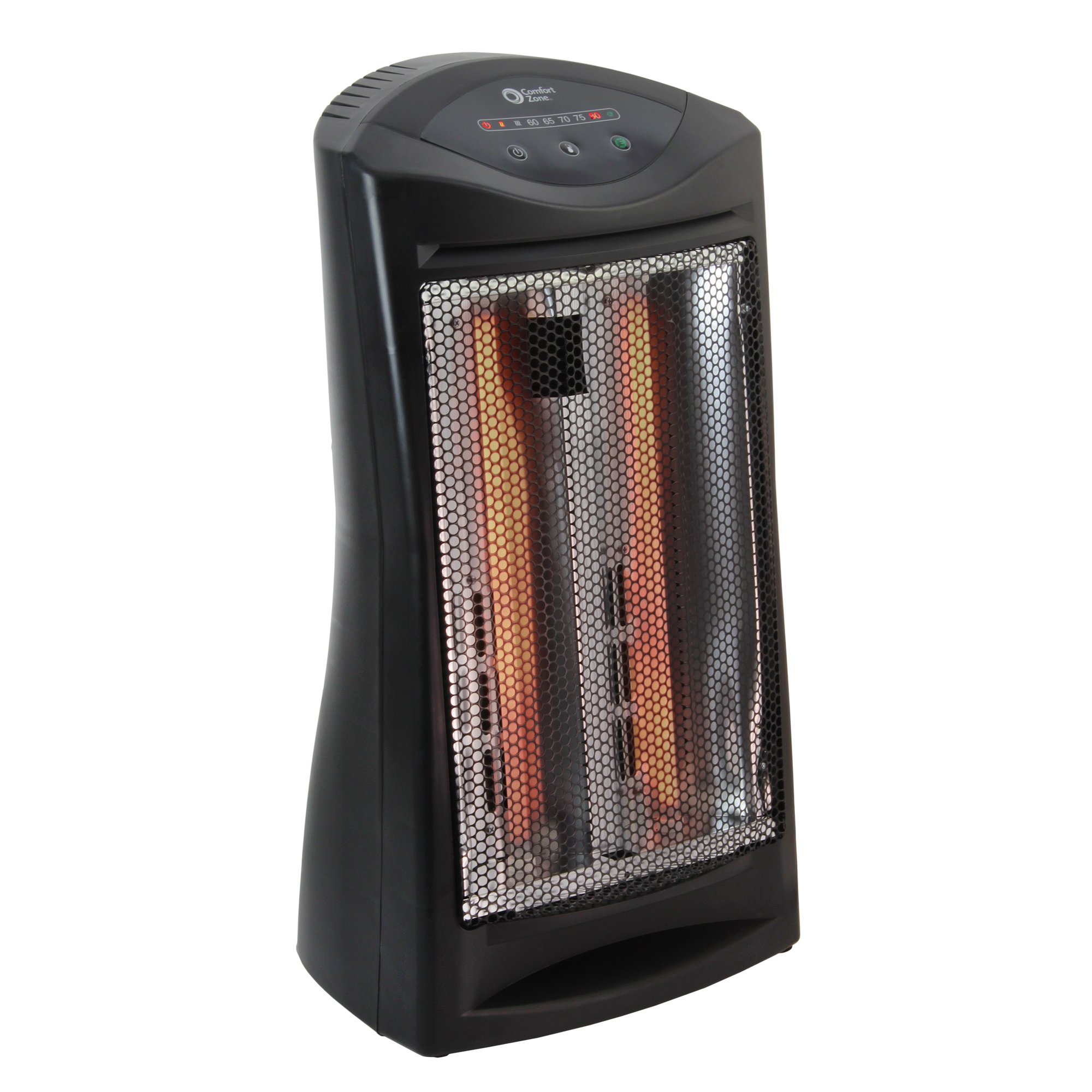 Comfort Zone 750/1,500-Watt Energy Save Digital Radiant Tower Heater with  Overheat Sensor and Power Indicator Light, Black - Walmart.com