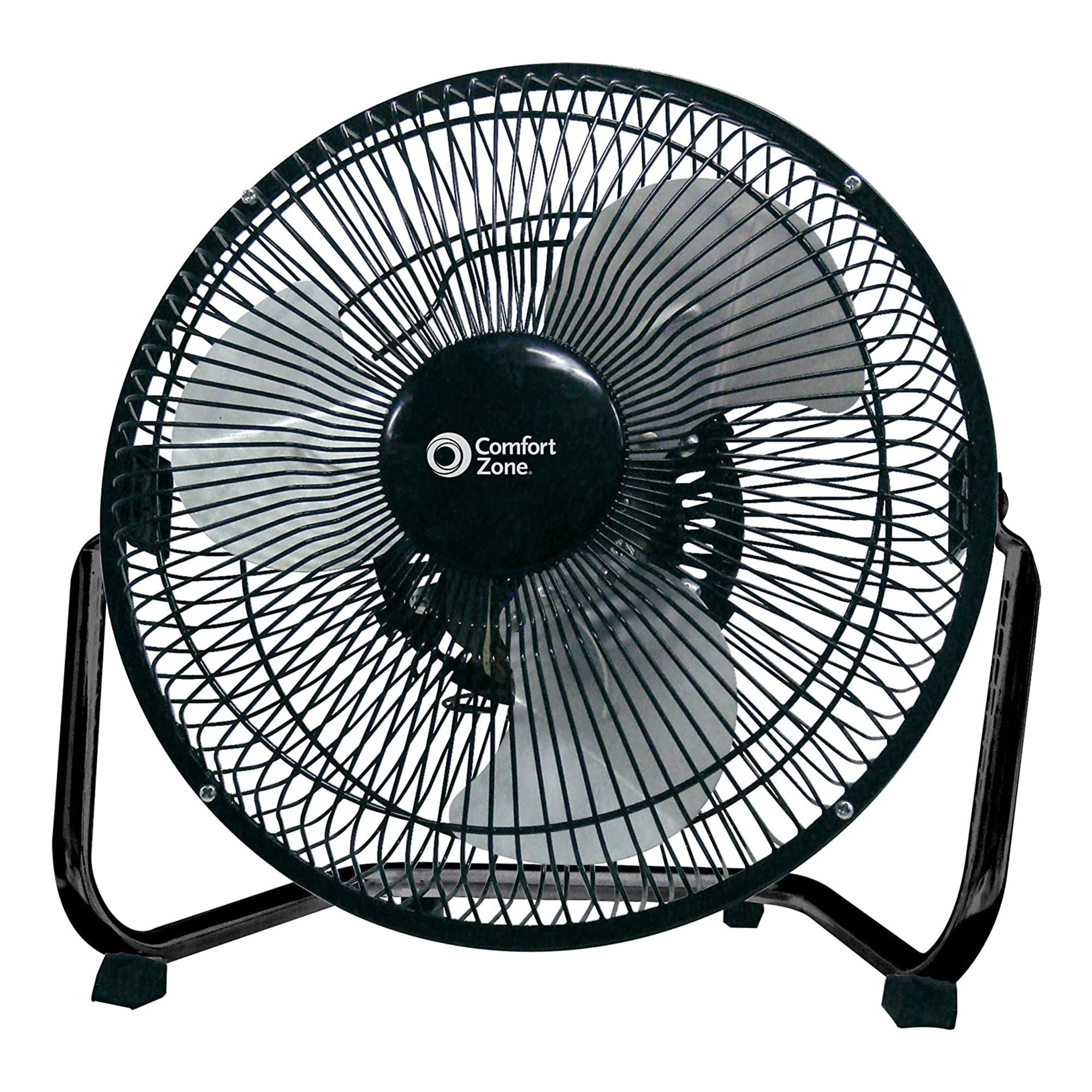 Comfort Zone 9” 3Speed Cradle Floor Fan, 180Degree Adjustable Tilt