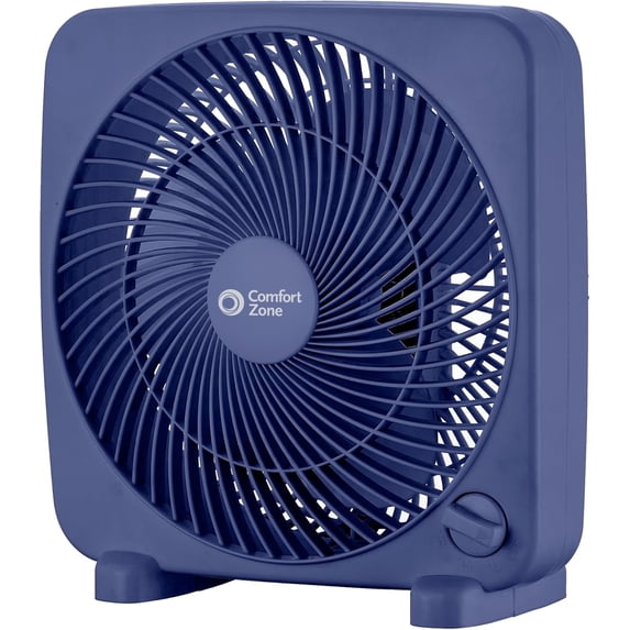 Comfort Zone 9" Portable Box Fan, Blue