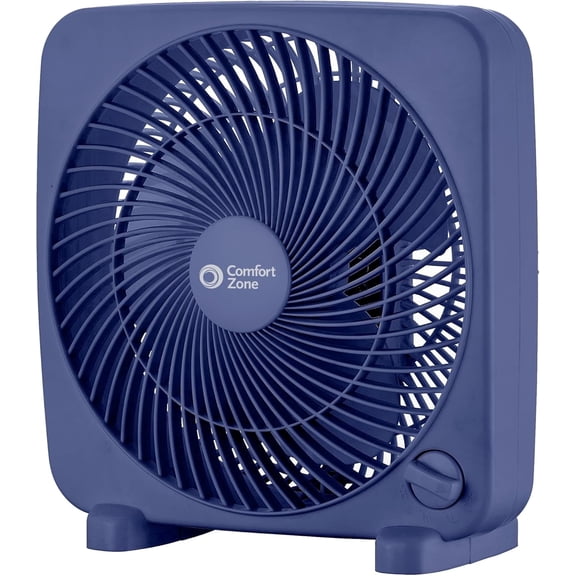 Comfort Zone 9" Portable Box Fan, Blue